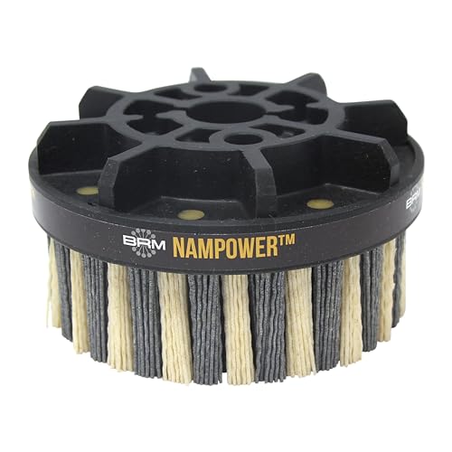 Image of Brush Research ADD1253880 Nampower Dot Type Abrasive Disc Brush, Combination Silicon Carbide /Ceramic Filament, 125mm Diameter, 38mm Bristle Length (Pack of 1)