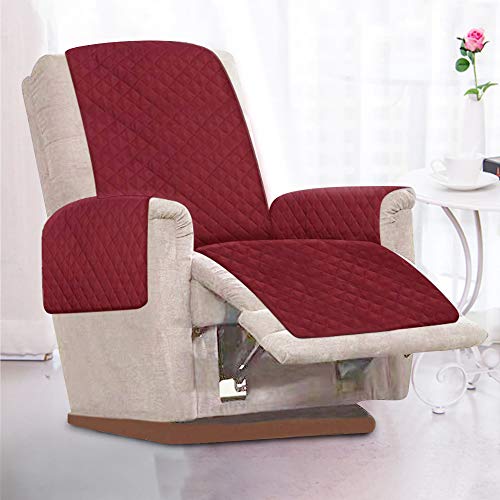 2021 Mise à Niveau Housse de Fauteuil Relax Matelassé Inclinable Couvre Fauteuil Relax 1 Place Imperméable Housses de Protege Fauteuil Inclinable pour Enfant Animaux de Compagnie (Rouge) - Image 3