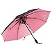 Perfeclan Parapluie Pliant Parapluie de Voyage Compact Parapluie de Pluie Forte Parapluie Portable avec Ventilateur de Refroidissement, Parapluie Sac à Dos pour, Rose
