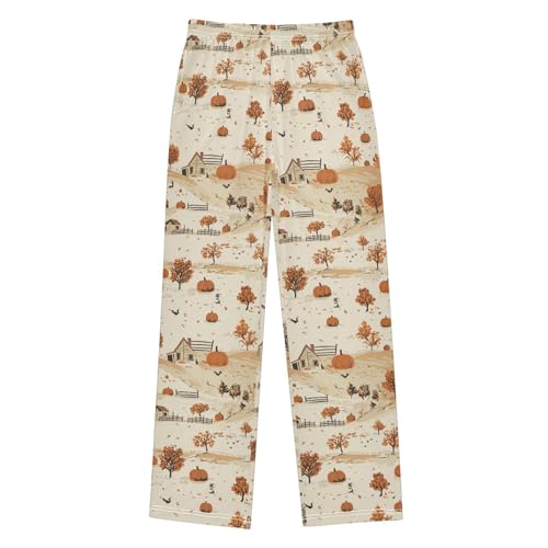 Fall Farmhouse Pumpkin Boys Pants for Kids Jogger Pants with Pockets S
