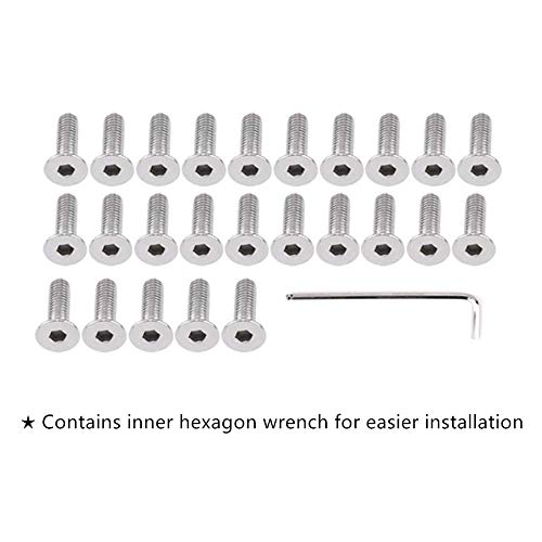 STETION 25 Pcs Fender Bumper Washer Bolt 6061 T6 Grade M6x20mm CNC Finishing Washer Engine Bay Dress Up Fastener Kit (Black)