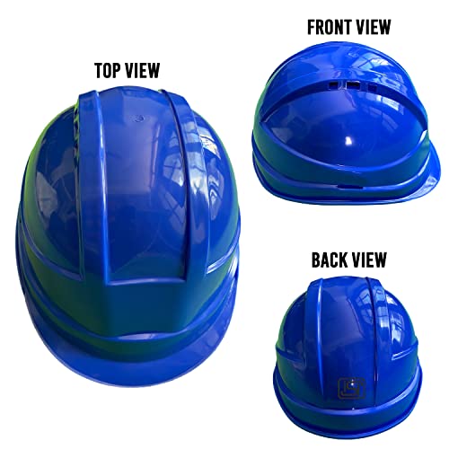 Image of LADWA Blue Heavy Duty Director Safety Helmet, ISI Marked Industrial Head Protection Hard Hat for Construction, Factory and Outdoor Safety Use (Pack of 4)