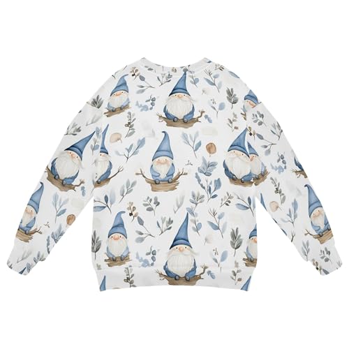 JUNZAN Winter Blue Gnomes Leaves Big Boys Sweatshirt Hoodie Crewneck Outerwear for Kids Athletic 4T2