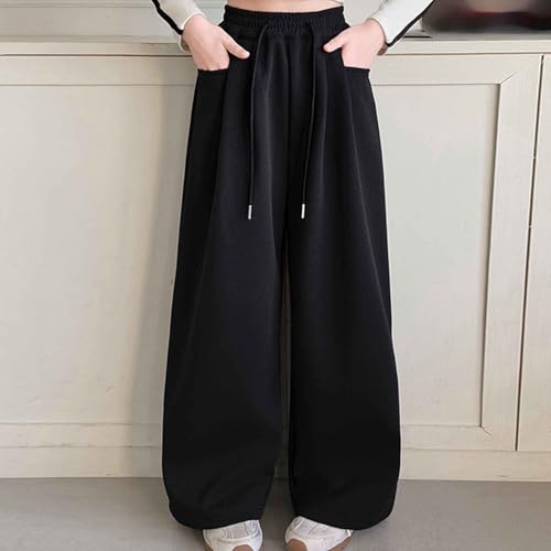 Girl's Baggy Sweatpants Elastic High Waist Wide Leg Sweatpants Joggers for Girls Long Track Pants Trendy2