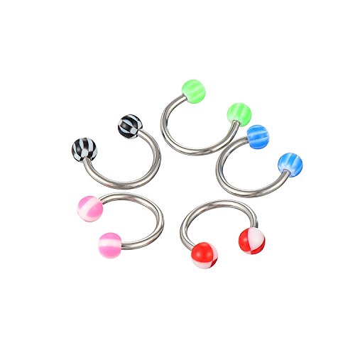 Oasis Plus 100Pcs 15 Styles 14G 16G Mix Body Piercing Jewelry Kit Navel Belly Button Ring Ear Tongue Nipple Rings Nose Eyebrow Barbell With Jewelry Box #TOP4
