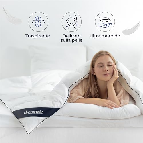 Dreamzie - Piumino In Piuma Matrimoniale Invernale Piuma Ultraconfortevole 200X200 Cm - Piume E PlumóN D'anatra 450Gsm – Certificato Oeko-Tex, Rds E Downpass - 7