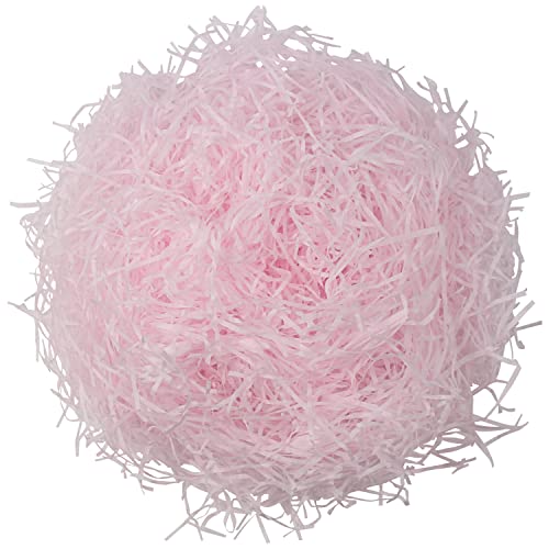 DIYASY Light Pink Basket Filler Shredded Paper,7 Oz Valentine Crinkle Cut Paper Shred Filler Easter Raffia Grass Tissue for DIY Gift Box Packaging