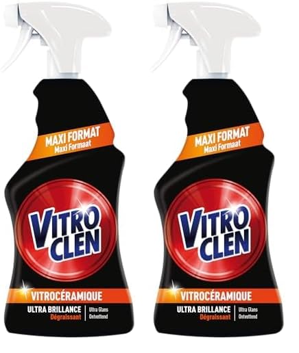 Vitroclen Spray Nettoyant Plaque Vitrocéramique Dégraissant et Ultra Brillance - 450 ml (Lot de 2)