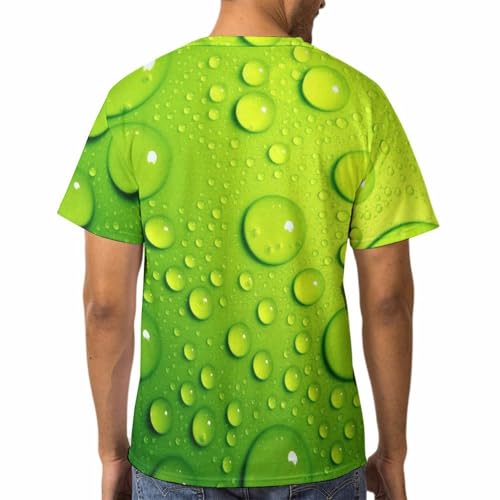 Tshirt homme vert goutte d'eau résistant au quotidien avec col rond classique confortable
