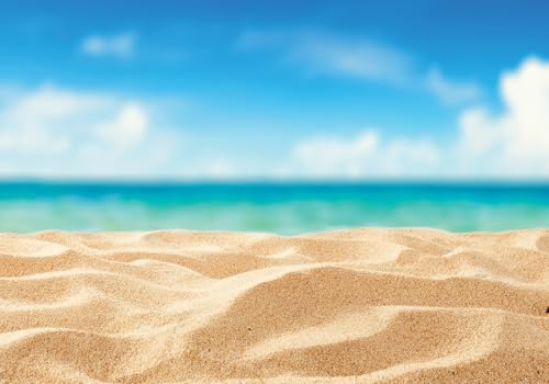 12X10ft Tropical Beach Sand Backdrop Golden Sands and Crystal-Clear Waters