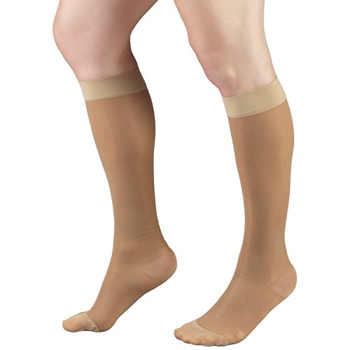 Image of Truform Sheer Compression Stockings, 8-15 mmHg, Women's Knee High Length, 20 Denier