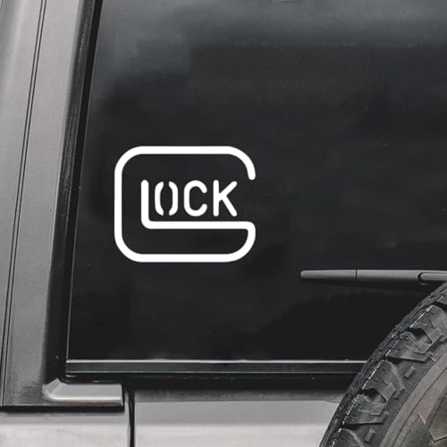 Image of Safe Action Gun Car Sticker Decal, Pistol Perfection Vinyl Waterproof Sticker, Military Veteran Truck Bumper Decal for Locker, Fridge, Mailbox, Laptop, Water Bottle (White)