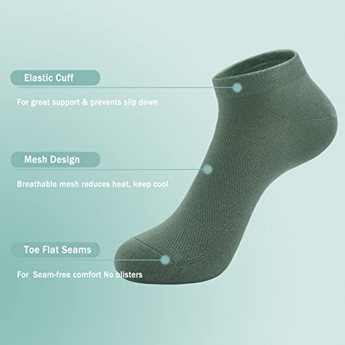 Image of SERISIMPLE Ultra-Thin Comfort Viscose Bamboo Mesh Ankle Socks for Women -Breathable Lightweight Low-Cut Socks 5 Pairs