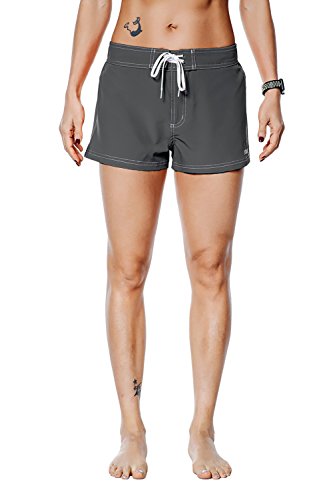 Nonwe Women's Board Shorts Quick Dry Soild Lightweight Gray 32