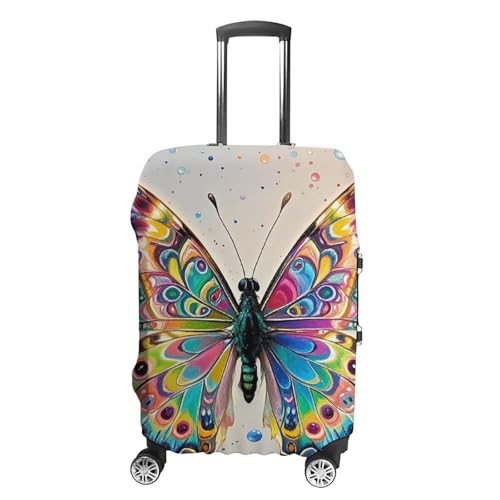 Butterfly Drip Spray Watercolor Printed Luggage Cover Protector, Fits 18-32 Inch Luggage