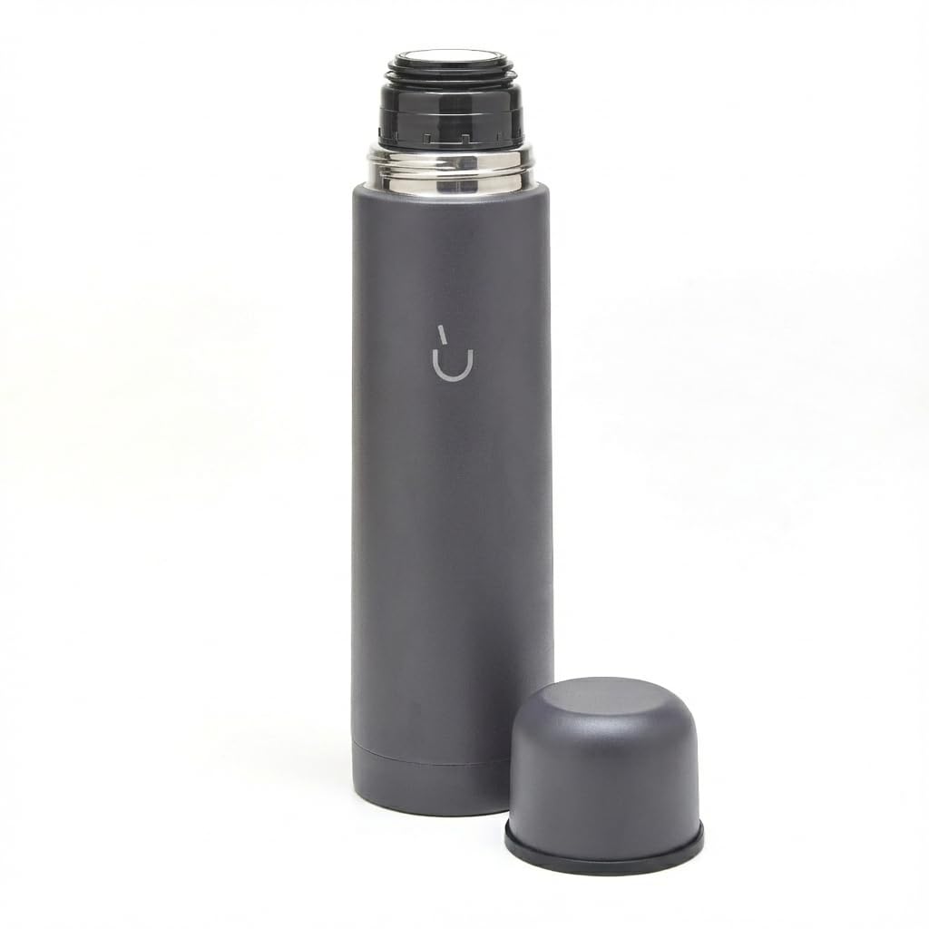 BALIBETOV Set Completo Yerba Mate - Zucca Mate Moderna, Thermos, Bombilla e Spazzola per la Pulizia Inclusi - Tutto in Acciaio Inossidabile 304 18/8 di Qualità Premium (Grigio)
