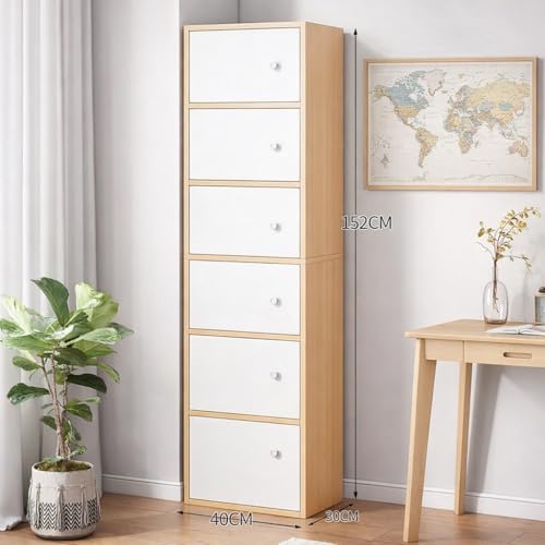 Image of LERIMO Wooden Wardrobe Almirah for Bedroom & Kids - 6 Door Clothes Storage Cupboard | Wooden Wardrobe Cabinet for Clothes, Toys & Accessories | Modern Storage Almirah (Black, 6-Door)
