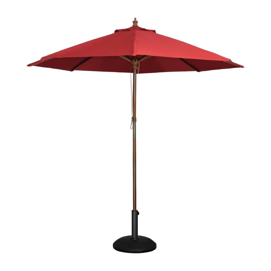 Bolero Round Parasol 237X25M Diameter Red Wood Outdoor Garden Home Hotel