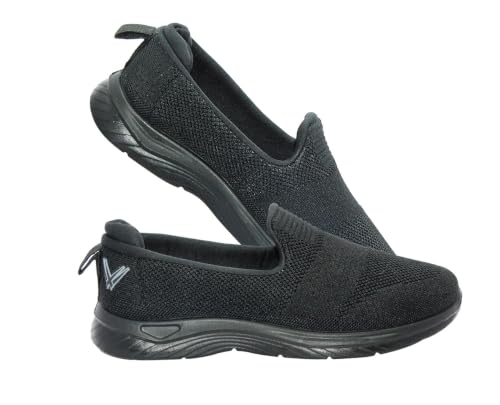 Image of WalkLine Women's Slip-On Walking Shoes | Lightweight Knitted Mesh Casual Sneakers | Soft PU Sole Comfortable Loafers | Breathable Running, Gym, Travel Shoes for Women