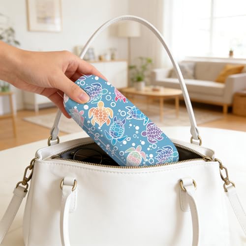 Image of Glasses Case Hard Shell,Portable Protective Eyeglasses Case, Eyeglass Holder Box with Cleaning Cloth,for Women Men