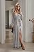 Women's Summer Maxi Glitter Dress Wrap V Neck Ruffle Sleeve Cocktail Party Long Dresses with Slit,Silver,M
