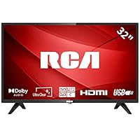 RCA 32 Inch 720P TV, Freeview HD Dolby Digital Audio DVB T2/S2 HD LED Backlighting Display Television, HDMI USB Earphone Output Media Player Monitor PS5 Xbox, Small Screen for Bedroom Kitchen Black