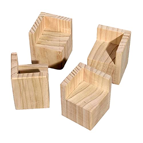 WLCNYL Juego de 4 Patas de Madera Maciza para Muebles, 10 cm/3,9 Pulgadas, para sofá, Silla, Cama, Armario, Mesa, elevadores, Base de Madera Resistente para Mayor Estabilidad y Estilo.