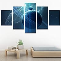 SIGNWIN 5 Panel Canvas Wall Art Modern Art Astronomy & Space Colorful Cosmic Decorative Elements Multicolor Photography for Home Decorations Ready to Hang - 60