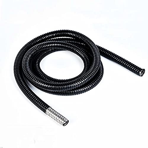 Manguito De Cable,Cubre Cables Manguera de Metal recubierta de plástico Negro de 5 m de Longitud Protector de Manga de la línea de la línea del Cable Flexible Corrugado (Size : ID 32mm x 5M)
