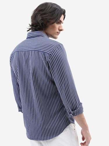 Image of Highlander Men's Slim Fit Striped Shirt | Full Sleeves | Everyday Wear Stylish Shirts for Men