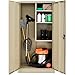 Global Industrial Janitorial Cabinet with Locking Recessed Handle, 4 Compartments, Steel Construction, 36