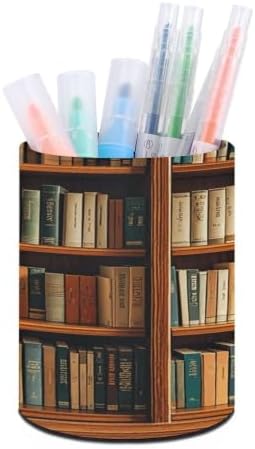 Bookshelf Round Pen Holder Desk Organizer for Office Home image 5