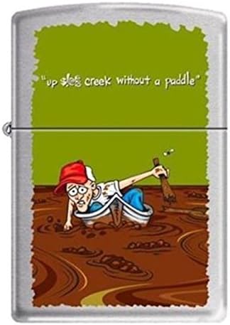 Up The Creek Zippo Lighter - Brushed Chrome