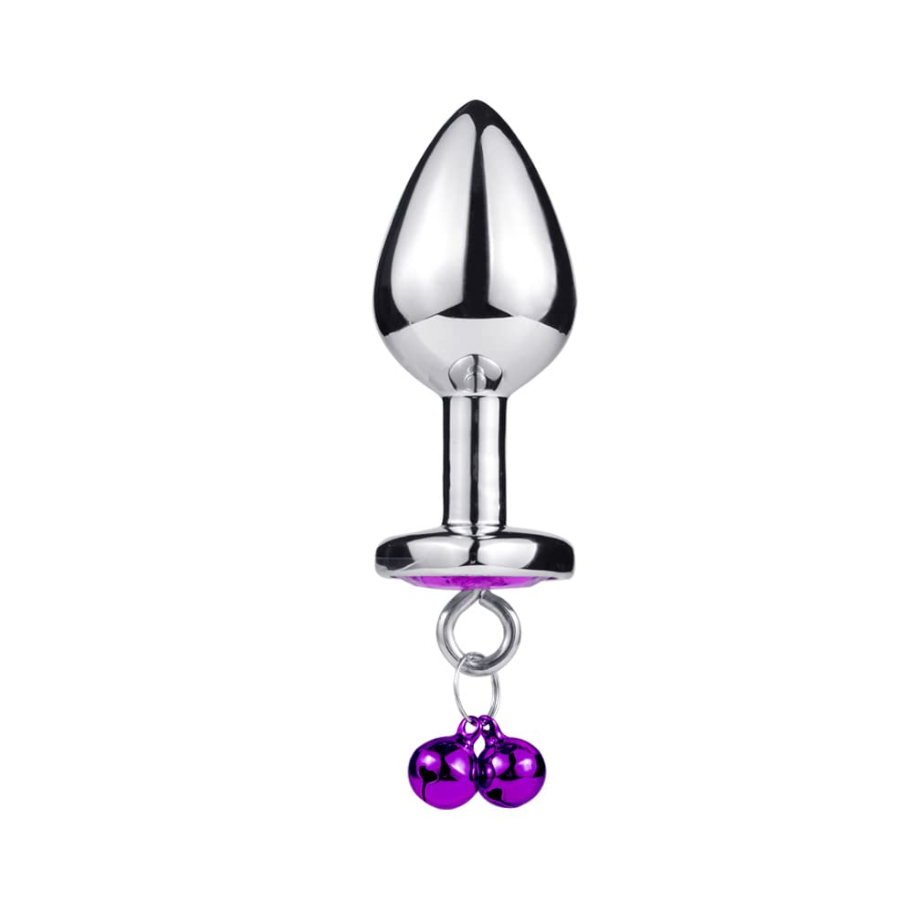 3 Pcs Metal Anal Butt Plug Toys Heart Shaped Bell Anal Trainer Jewelry Design Fetish Butt Plug Kit SM Adult Gay Anal Plugs Woman Men Sex Gifts Things for Beginners Couples (): Purple