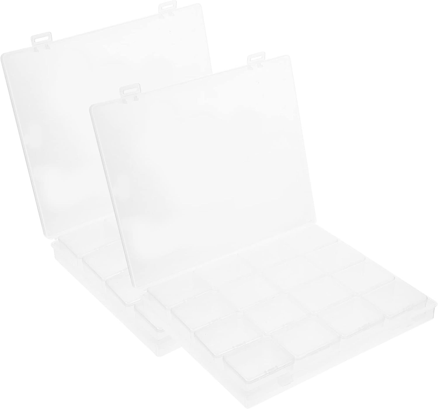 VICASKY 2 Sets Transparent Storage Box Mini Bead Organizer