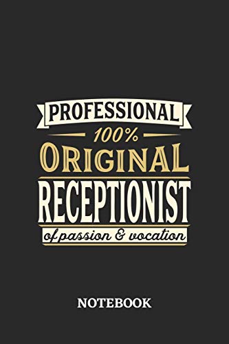 Preisvergleich Produktbild Professional Original Receptionist Notebook of Passion and Vocation: 6x9 inches - 110 dotgrid pages Perfect Office Job Utility Gift, Present Idea