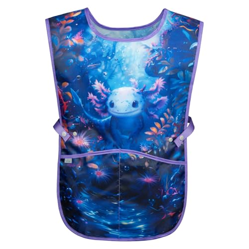 Baagl Kinderschürze Mädchen Jungen Kochschürze Kinder, Schürze Malschürze Bastelschürze für Kinder (Axolotl) – Ansicht 1