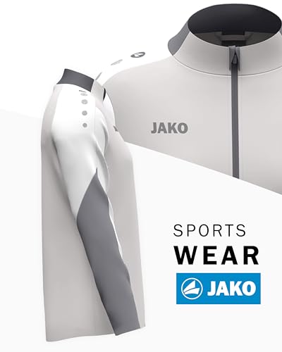 JAKO Damen Polyesterjacke Dynamic, hellgrau/weiß/grau, XL – Ansicht 3