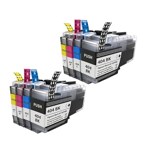 Cartucho de Tinta LC404 LC 404 LC404XL, Compatible con Impresora Brother MFC-J1205W MFC-J1215W(2SET BK C M Y)
