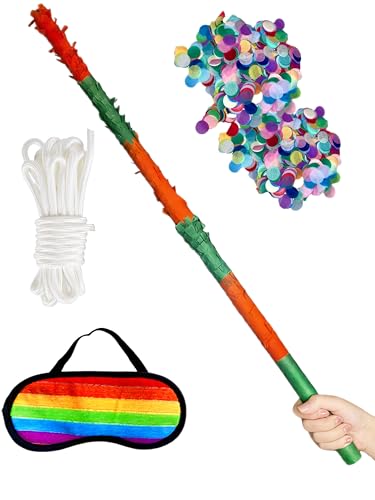 Image of ZCFIFDGB 32-inch pinata sticksBlue,Piñata Stick he quality is very.Suitable for Kids Adults can enjoy playing at the pinata party without worrying about it getting damaged (Dinosaur Green)