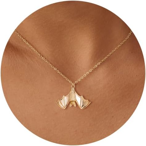 Dainty Necklace- Moon Star Softball Bat Cross Bow Cowboy Boot Evil Eye Starfish Sun Infinity Fish Necklace for Women 14K Gold/White Gold Plated
