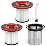 12040193 Ersatzfilter für Bosch Unlimited Serie 7 schnurlosen Staubsauger BKS711XXL BBS711W BBS712A BCS711GB BKS711MALL, 2 HEPA-Filter + 1 Edelstahl-Vorfilter