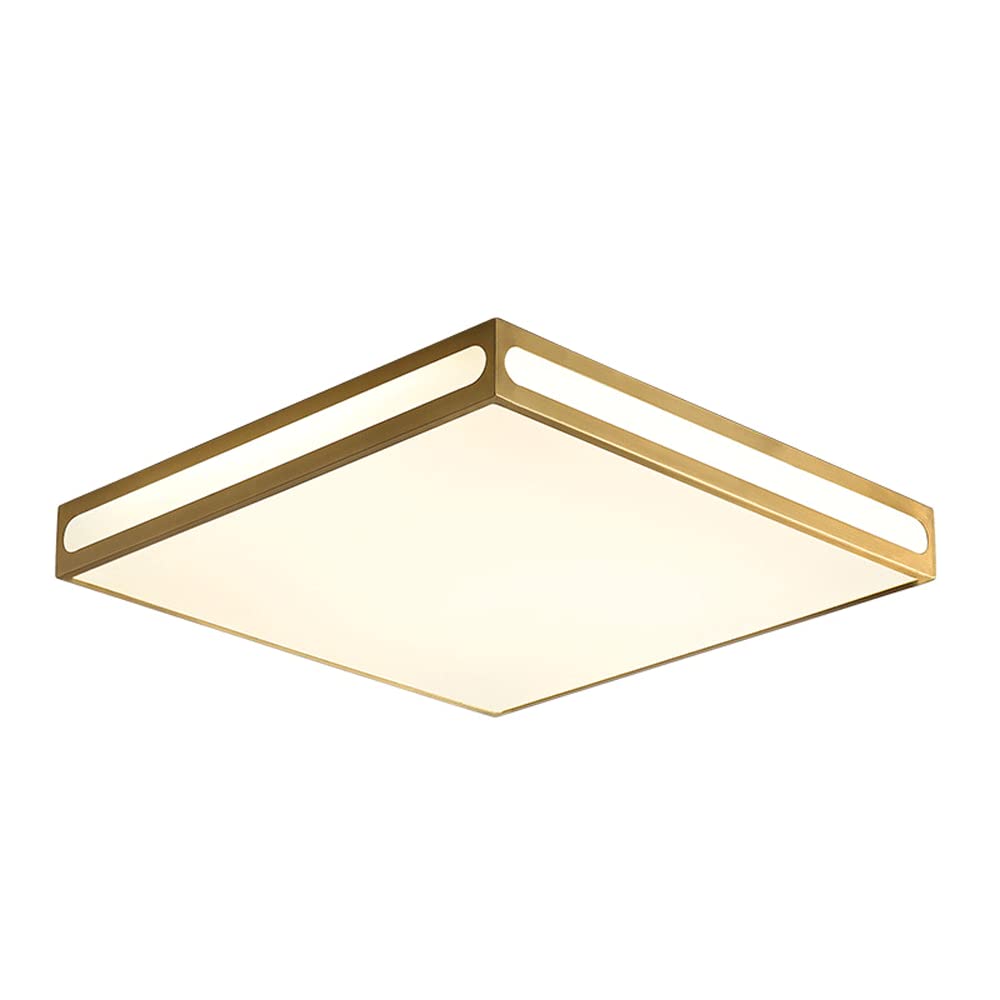 Lustre plafonnier LED en cuivre pour salon rétro américain ultra-mince