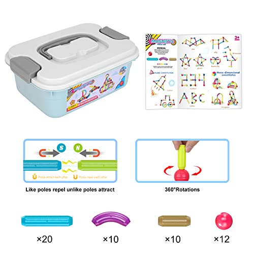 Zebmoon Magnetic Building Sticks Blocks Toy: Stem Preschool Educational Construction Toys For Boys And Girls - 3D Magnetic Building Puzzle Toys, Gifts For Kids And Toddler #TOP5