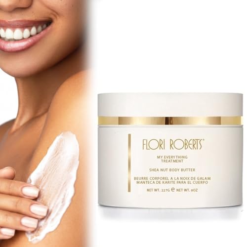 Flori Roberts Shea Nut Body Butter, Premium Moisturizer for Rough Dry Skin, Nourishing Body Cream for Women of Color or Darker Skin Tones, 8 oz