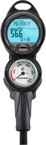Cressi Consola Leonardo Buceo   Negro, 2 PSI