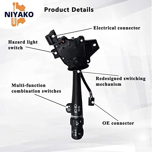 Niyako Multi-Function Combination Turn Signal Switch Replacement# Sw3792 12450067 D6299A 2330856 Fit 2002-2009 Chevy Silverado Tahoe Gmc Envoy Sierra Yukon #TOP4