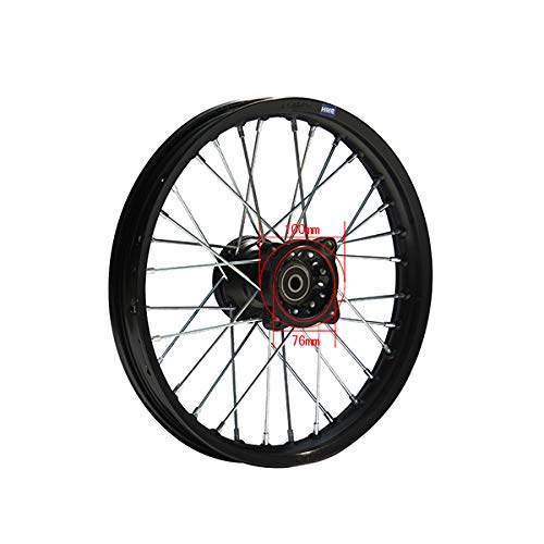 Pit Bike Dirt Bike Cross aluminiowa felga anodowana 14 cali przód czarna 12 mm typ 2