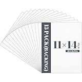 Prudiut 15 Pack 11x14 Backing Boards Only, Uncut White Mat Board Acid Free Mat Board for Photos, Prints, Artworks