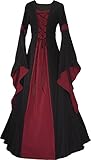 mit 2 Schnürungen Dornbluth Damen Mittelalterkleid Johanna Night (L, Schwarz-Bordeaux)